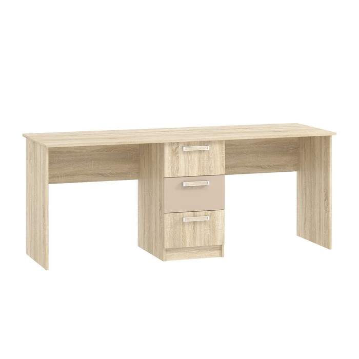 Стол письменный для двоих «Акварель», 3 ящика, 1900×600×750 мм, цвет дуб сонома