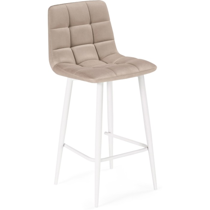 Стул барный Чилли К металл/велюр, черный/бежевый 43x42x93 см