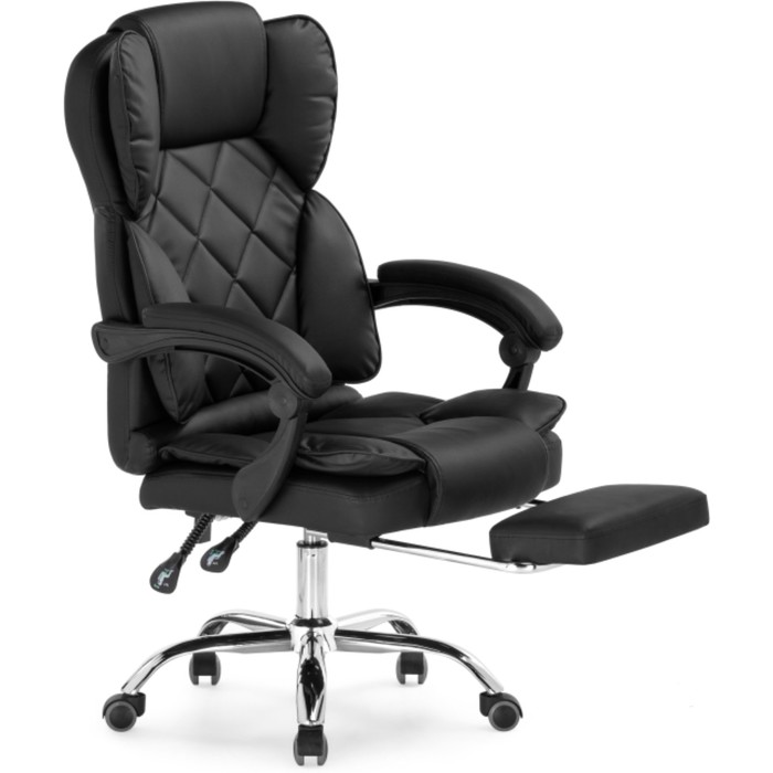 Кресло для руководителя Kolson металл/экокожа, хром/черный 64x68x114 см