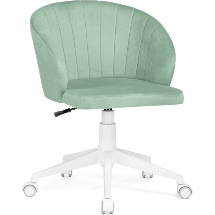 Компьютерное кресло Пард пластик/велюр, белый/зеленый 59x60x78 см