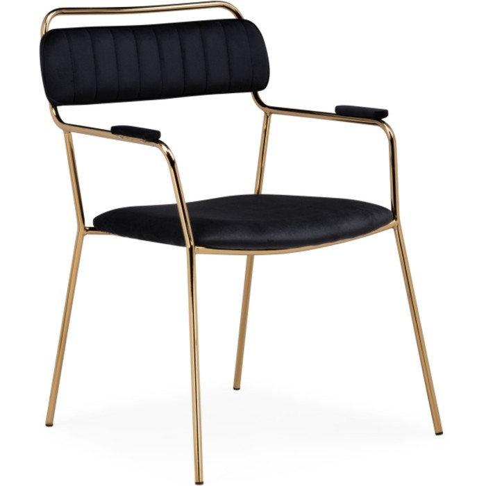 Стул на металлокаркасе Aspen металл/велюр, золотой/черный 60x65x86 см