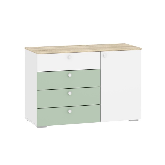 Комод напольный «Банни», 464×1120×756 мм, цвет белый/дуб сонома/макарун МДФ