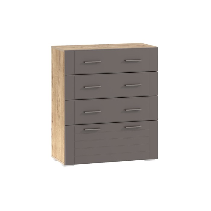 Комод напольный для спальни Livorno, 4 ящика, 802×380×940 мм, цвет дуб бунратти/софт графит МДФ