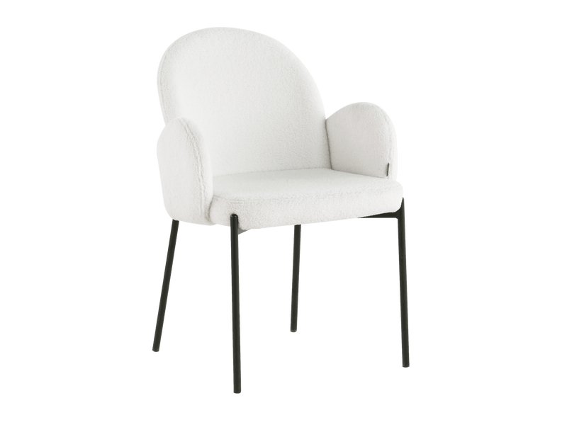 Стул Мейси Мех Белый/Черный