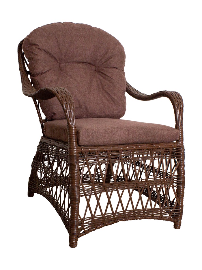 Кресло Прованс коричневое, с подушкой