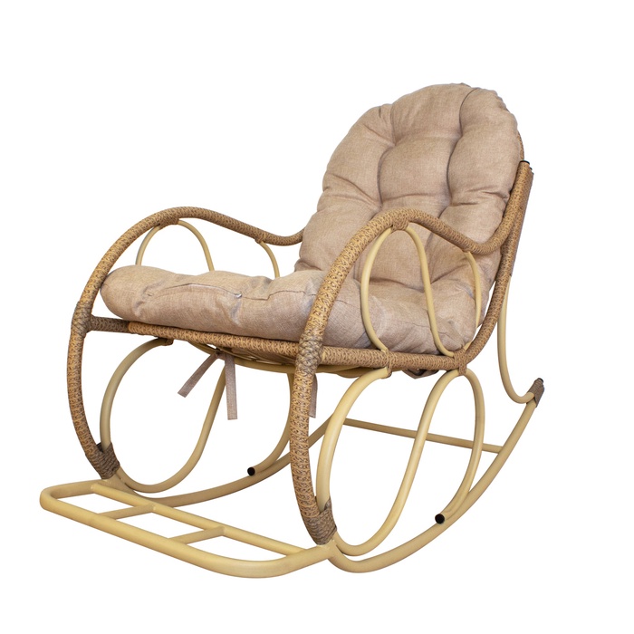Кресло - качалка «Элит», 126×98×57 см, бежевое, с бежевой подушкой