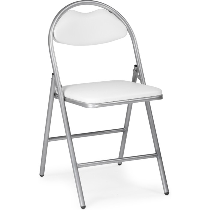 Стул на металлокаркасе Gikat металл/экокожа, серый/белый 45x43x82 см