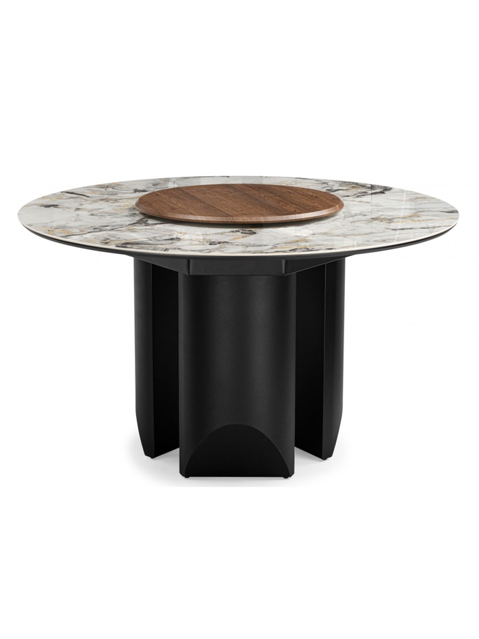 Керамический стол Иган 137 орех кантри / arctic ocean / черный