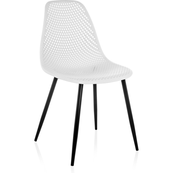 Стул на металлокаркасе Vero металл/пластик, черный/белый 47x52x84 см