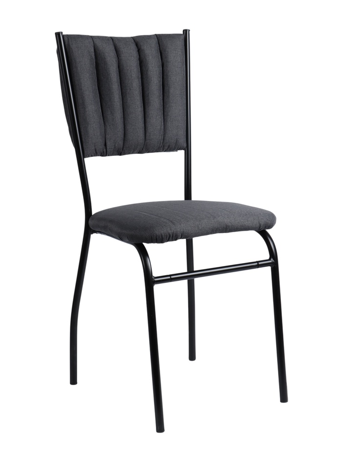 Стул мягкий для кухни разборный «Камелот», обивка рогожка, цвет чёрный/серый