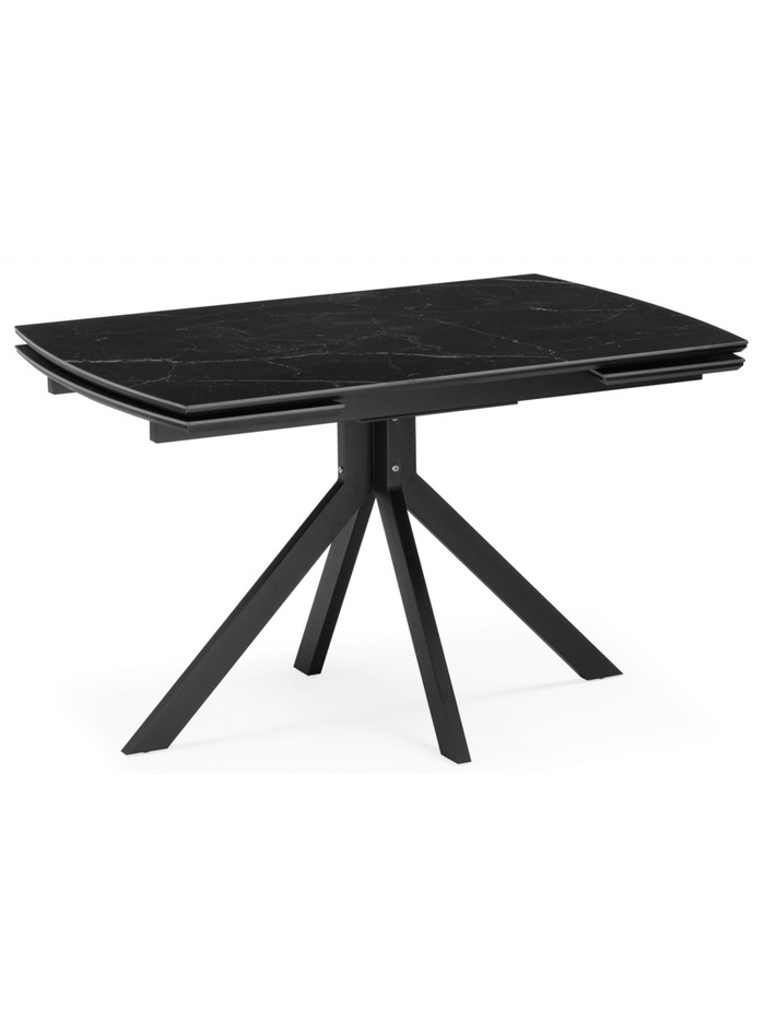 Керамический стол Катчел 120(180)x80 черный мрамор / черный