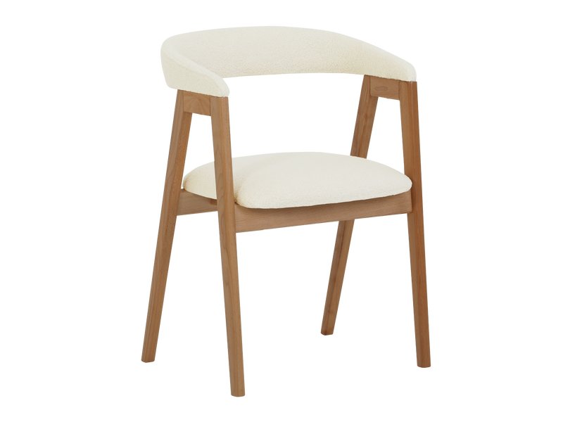 Стул Тревор Мех Белый/Натуральный