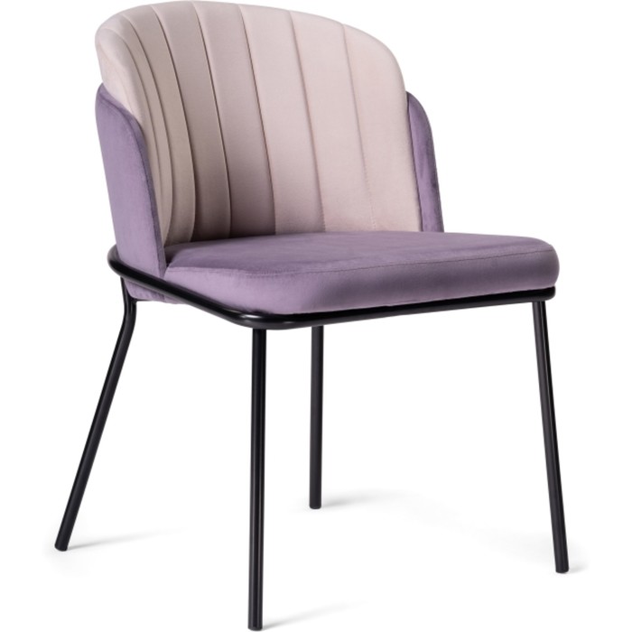 Стул на металлокаркасе Сиолим металл/велюр, черный/фиолетовый 54x60x76 см