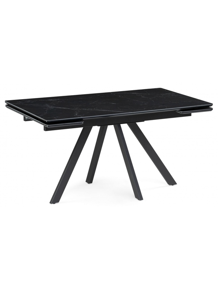 Керамический стол Вилли 140(200)х80х75 черный мрамор shakespeare black / черный