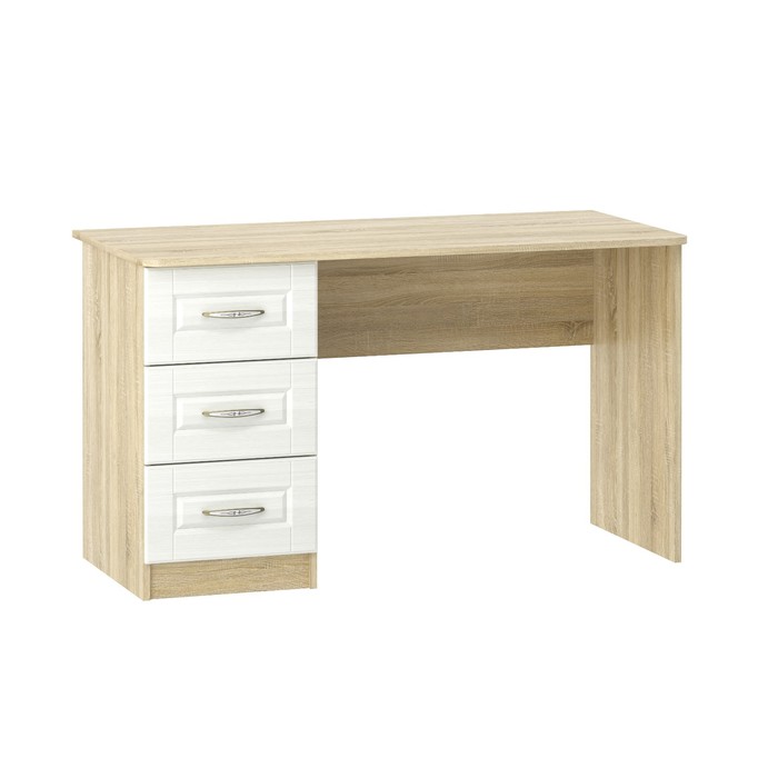 Стол письменный «Оливия НМ11.47.01», 3 ящика, 600×1300×750 мм, цвет белое дерево/дуб сонома