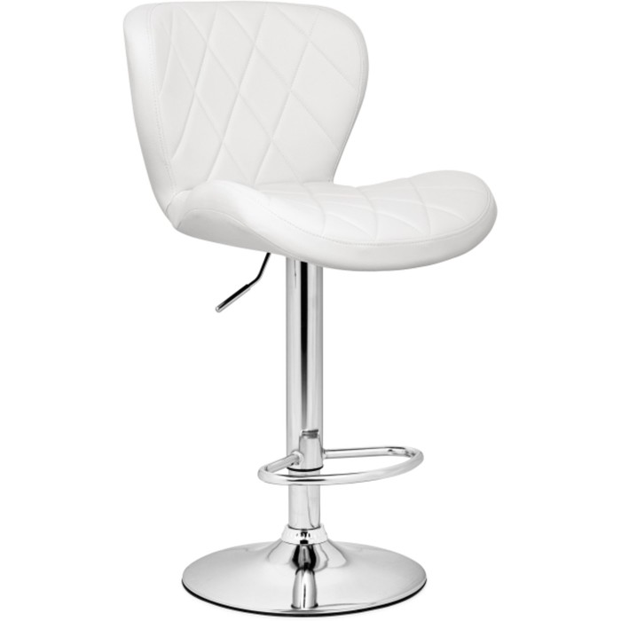 Стул барный Porch металл/экокожа, хром/белый 47x53x89 см