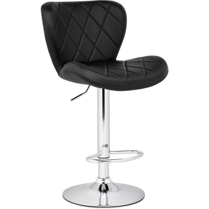 Стул барный Porch металл/экокожа, хром/черный 47x53x89 см