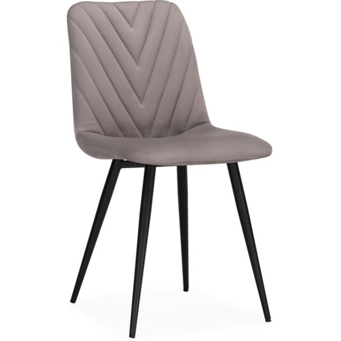 Стул на металлокаркасе Ральф металл/велюр, черный/латте 44x53x83 см