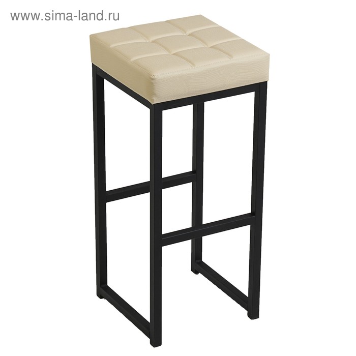 Табурет барный «Клик Мебель. ЛОФТ – 2», без спинки, искусственная кожа, цвет чёрный/молочная рептилия