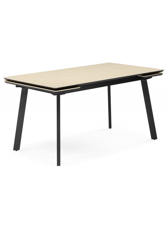 Керамический стол Норман 140(200)х80 okara light yellow / черный