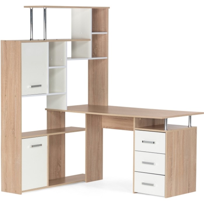 Компьютерный стол КС15 левый, ЛДСП, дуб сонома 142,7x130x175,2 см