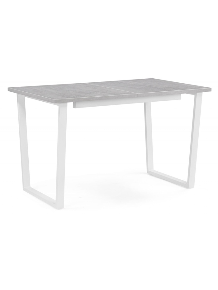 Стол деревянный раскладной Лота Лофт 120(160)х75 бетон светлый / белый матовый