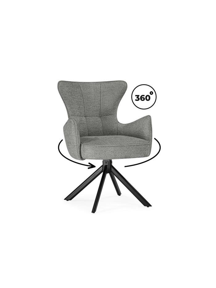 Стул на металлокаркасе Atlanta gray / black крутящийся