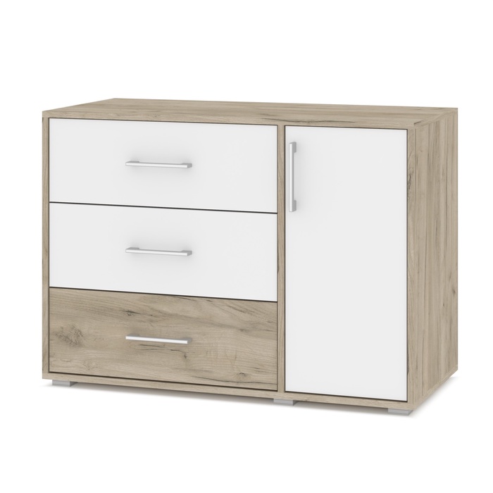 Комод напольный «Оливия О63», 1000×470×720 мм, цвет дуб серый/белый