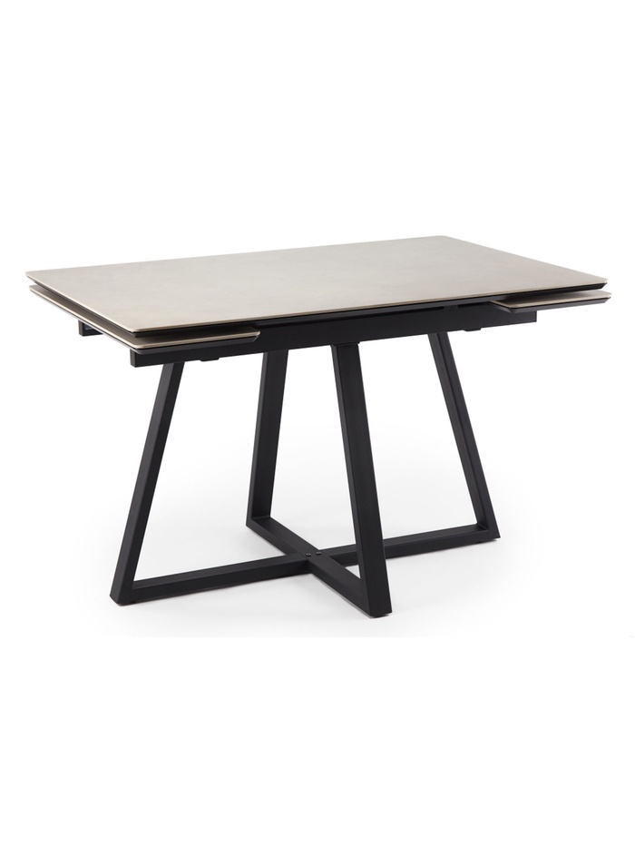 Керамический стол Памелла 120(180)х80 carmen light grey / черный