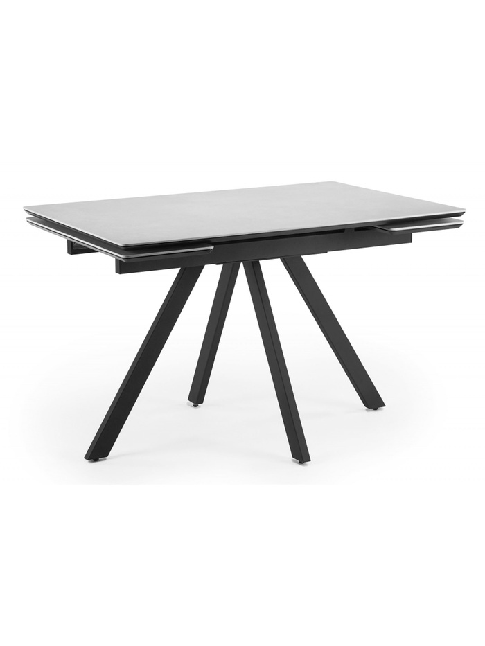 Керамический стол Вилли 120(180)х80 сarmen light grey / черный