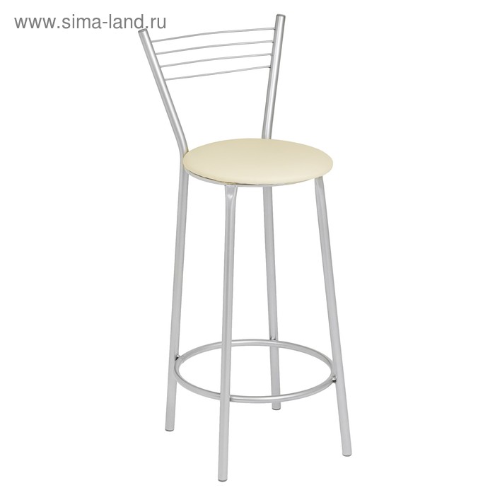 Стул барный «Клик Мебель», со спинкой, искусственная кожа, цвет светло - бежевый