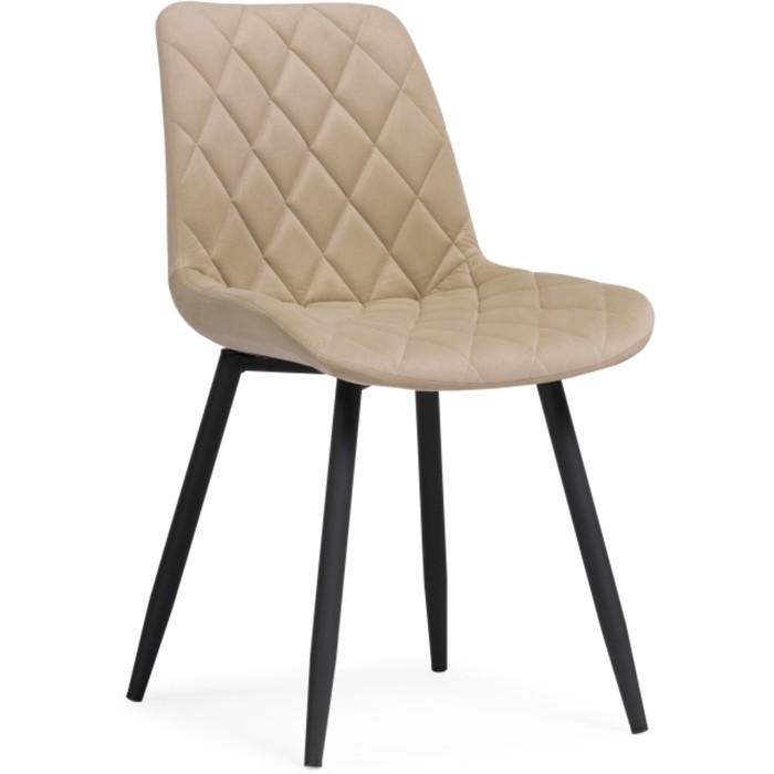 Стул на металлокаркасе Баодин Б/К металл/велюр, черный/бежевый 50x55x83 см