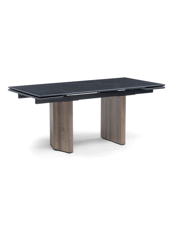 Керамический стол Монерон 180(240)x90 shakespeare black / орех кантри