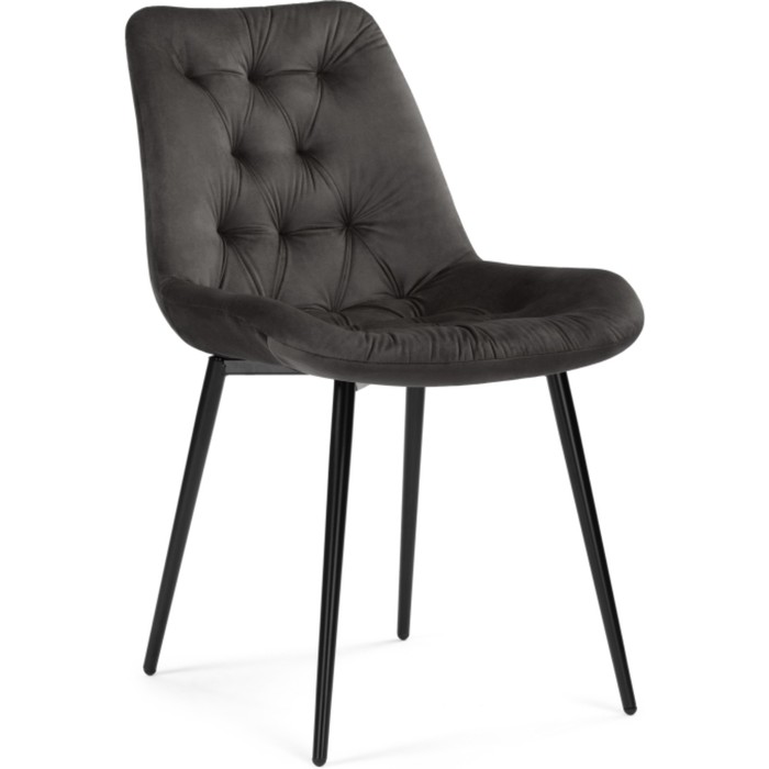 Стул на металлокаркасе Гояр металл/велюр, черный/графит 51x61x82 см
