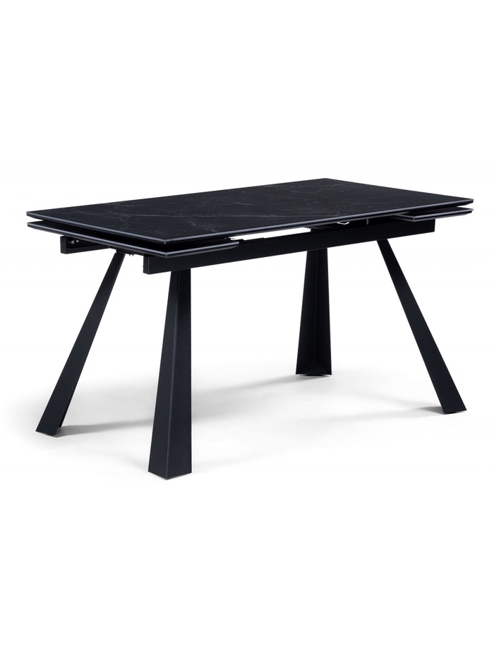 Керамический стол Маунт 140x80 черный мрамор / черный