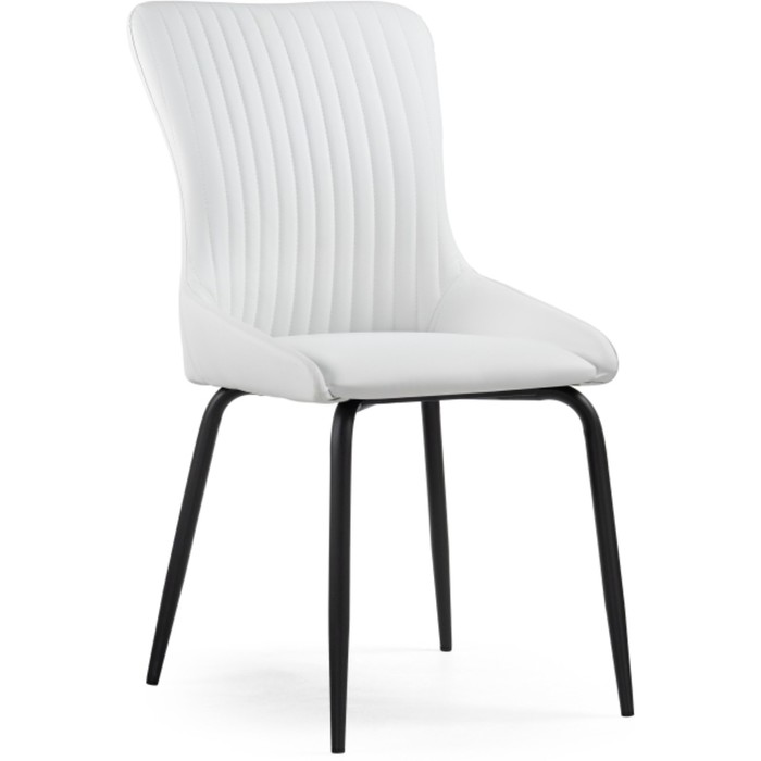 Стул на металлокаркасе Lado металл/экокожа, черный/белый 47x51x90 см