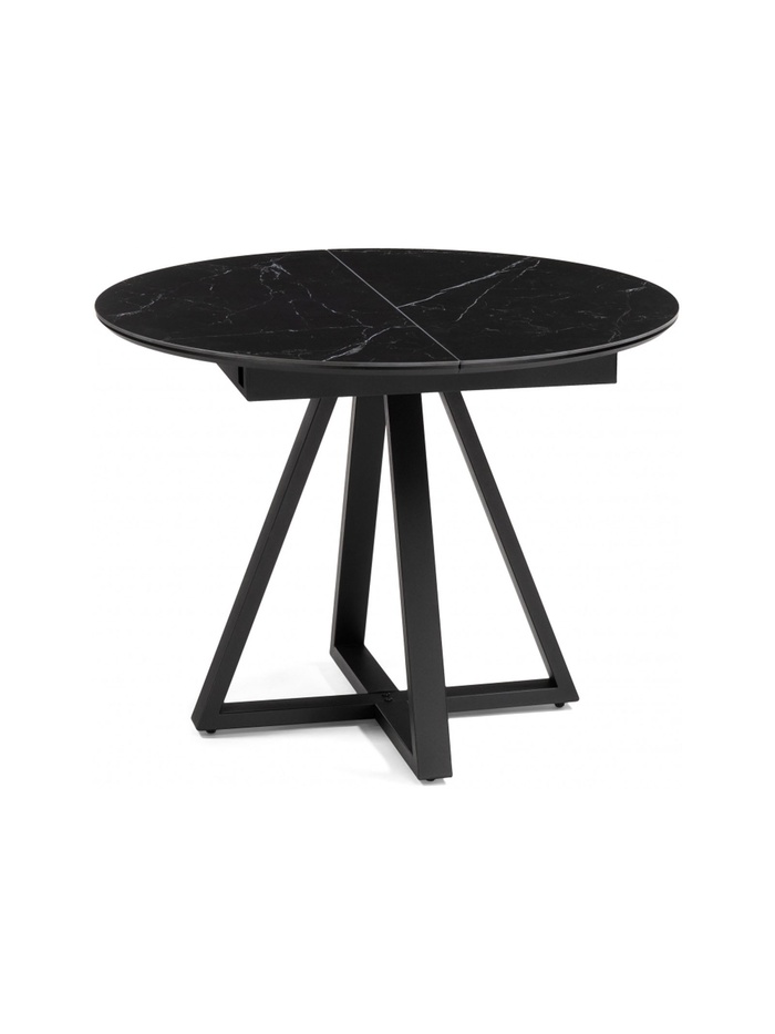 Керамический стол Нельсон 100(140)х100х76 shakespeare black / черный