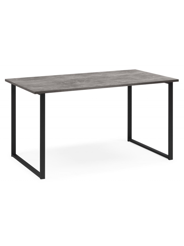 Стол деревянный Лиман 140 х 80 бетон светлый / черный матовый
