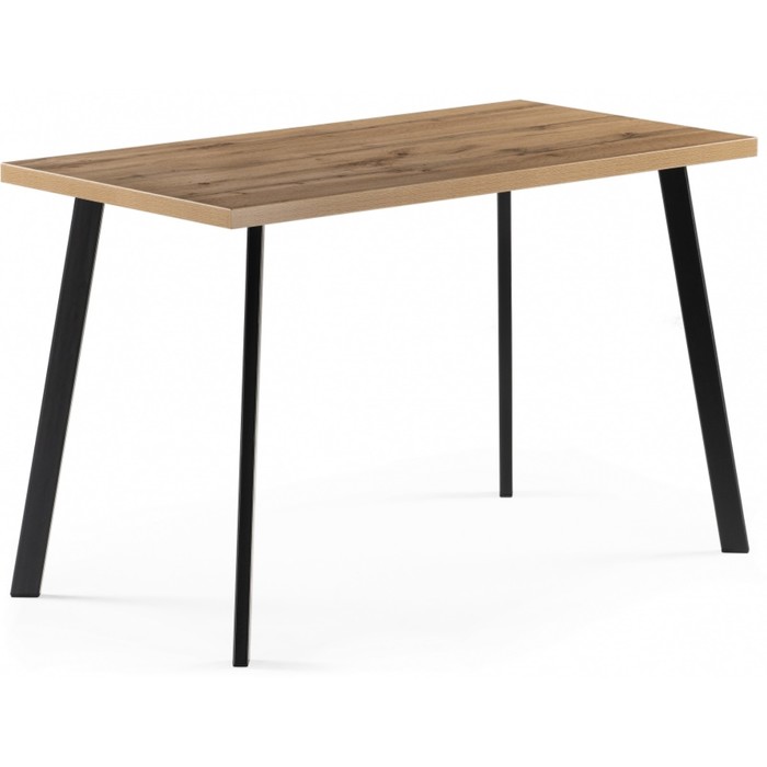 Стол деревянный Тринити Лофт металл, дуб вотан/черный матовый/черный 80x120x75 см