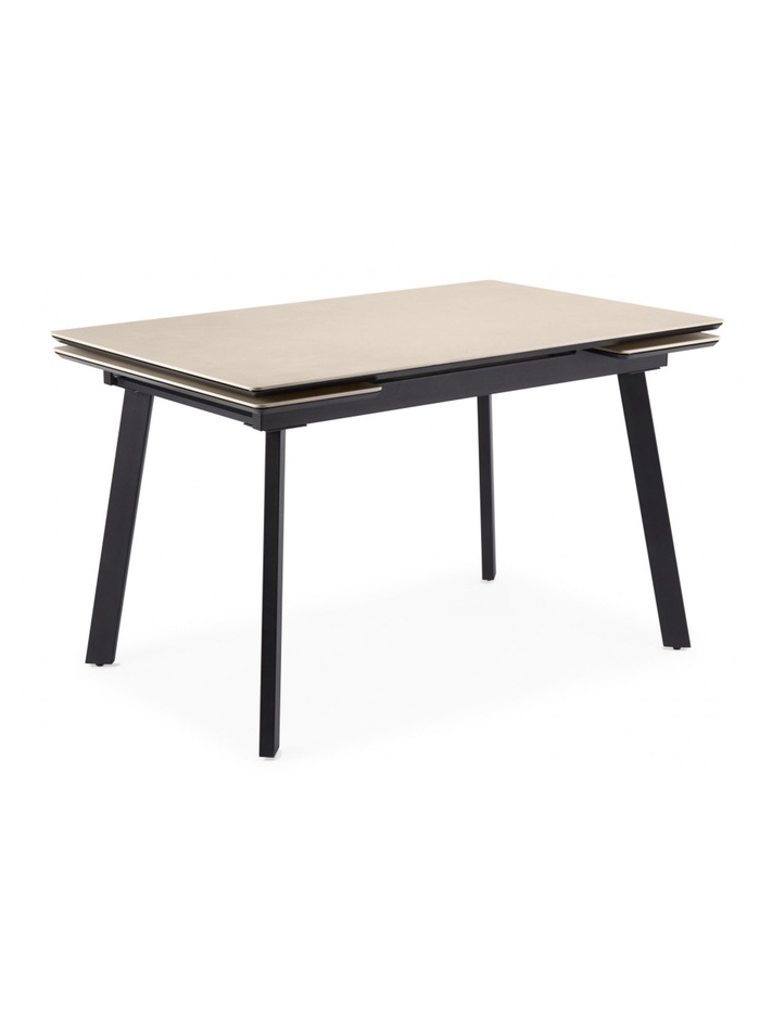 Керамический стол Норман 140(200)х80 carmen light grey / черный