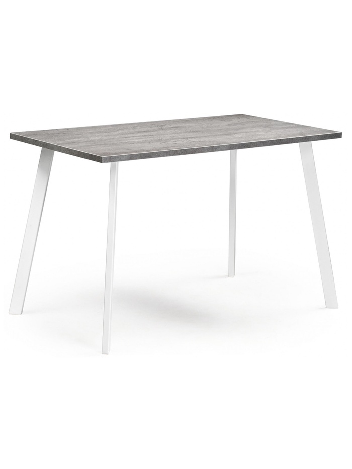 Стол деревянный Тринити Лофт 140х80 бетон светлый / белый матовый
