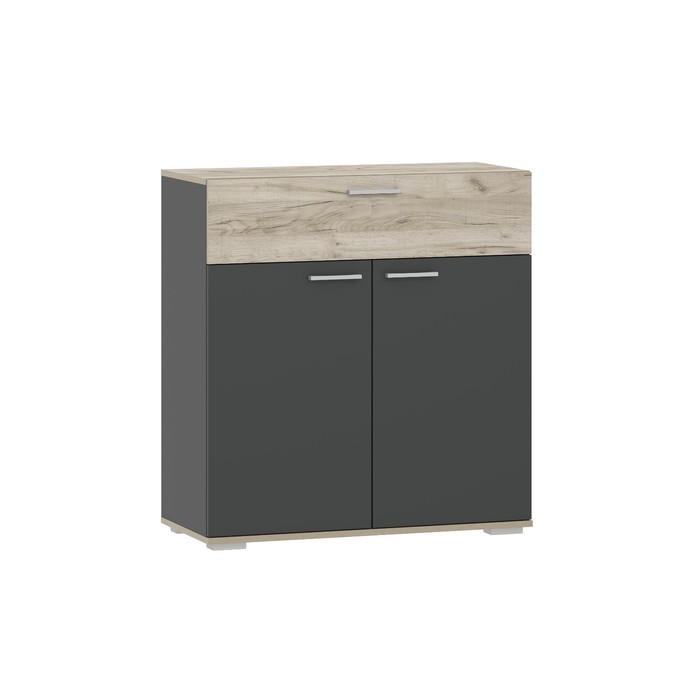 Комод напольный «Санти», 1 ящик, 2 дверцы, 900×400×956 мм, цвет антрацит/дуб крафт серый