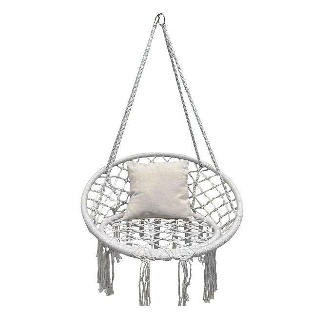 гамак-кресло подвесное BEIGE 0,8х0,6х1,2м бежевый с подушкой сталь, хлопок, полиэстер (до 120кг)