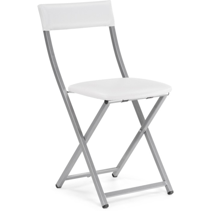 Стул на металлокаркасе Elevis металл/экокожа, серый/белый 38,5x52,5x77,5 см