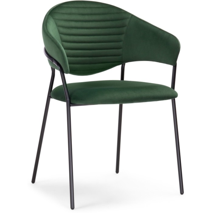 Стул на металлокаркасе Рансол металл/велюр, черный/зеленый 57x56x82 см