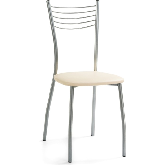 Стул на металлокаркасе Goki металл/экокожа, серый/бежевый 40x53x89 см