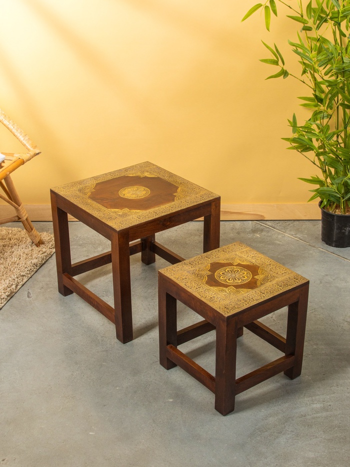 Табурет, 2 шт., 34.4×21×30 см, 35×30×32 см, дерево