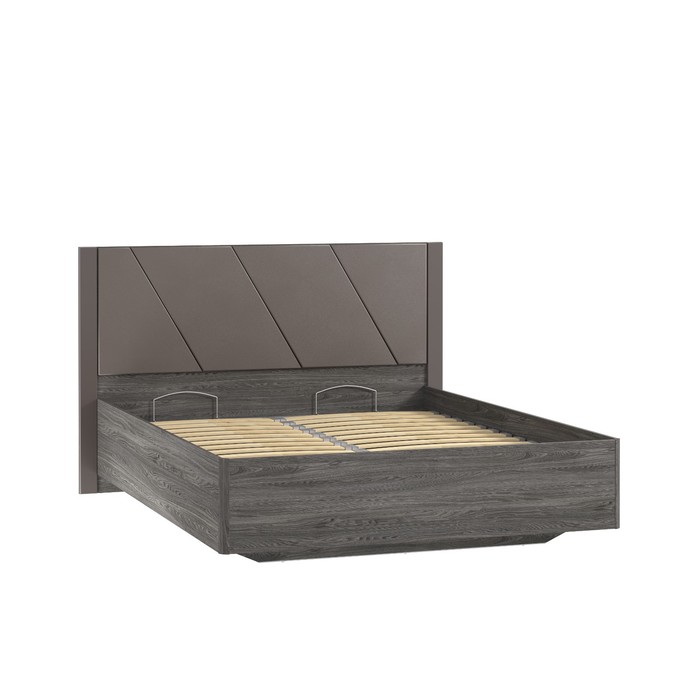 Кровать двуспальная Summit, с подъёмным механизмом, с основанием, спальное место 1600×2000 мм, цвет мягкого элемента канзас/ясень анкор тёмный