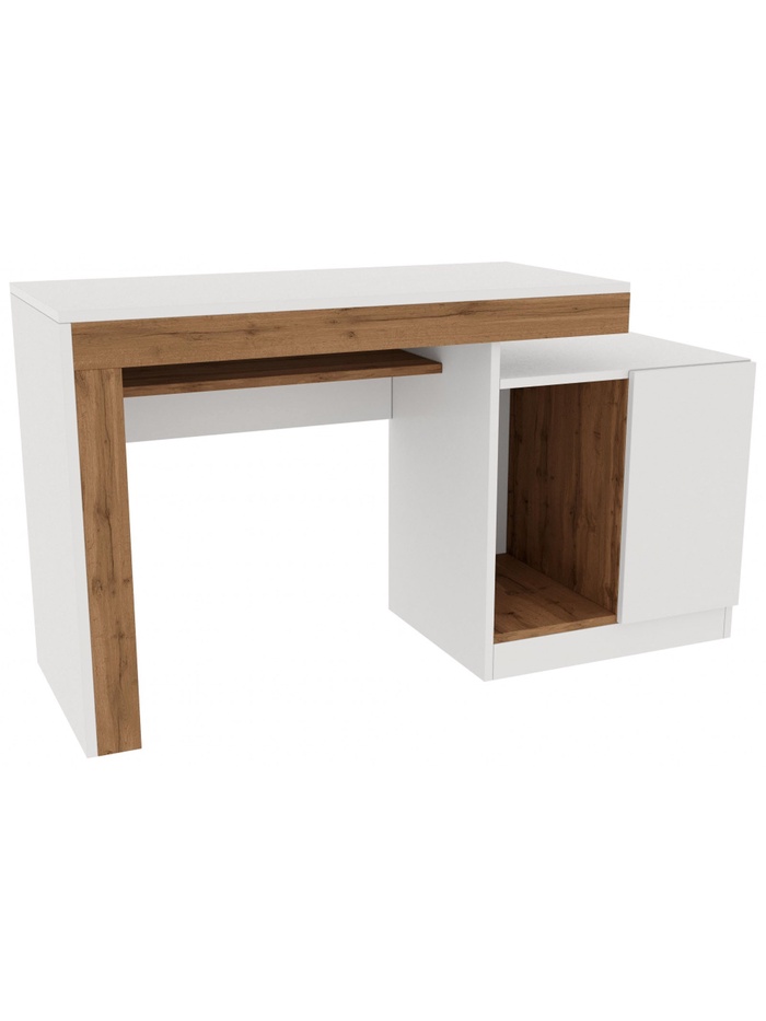 Стол компьютерный Модена белый / дуб вотан