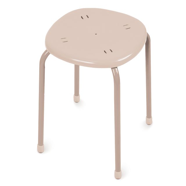 табурет ТП02 430х430х460мм бежевый пластик/металл